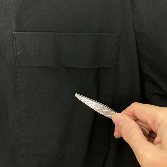 ALICE+OLIVIA Dress ~M Black Poplin Built-In-Skirt Roll-Tab-Slv Mini Knee Office - Picture 7 of 11